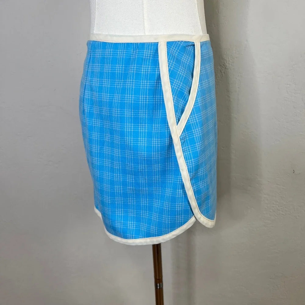 Urban Outfitters Blue‎ Plaid Mini Skirt Size Small Preppy Athleisure Pockets